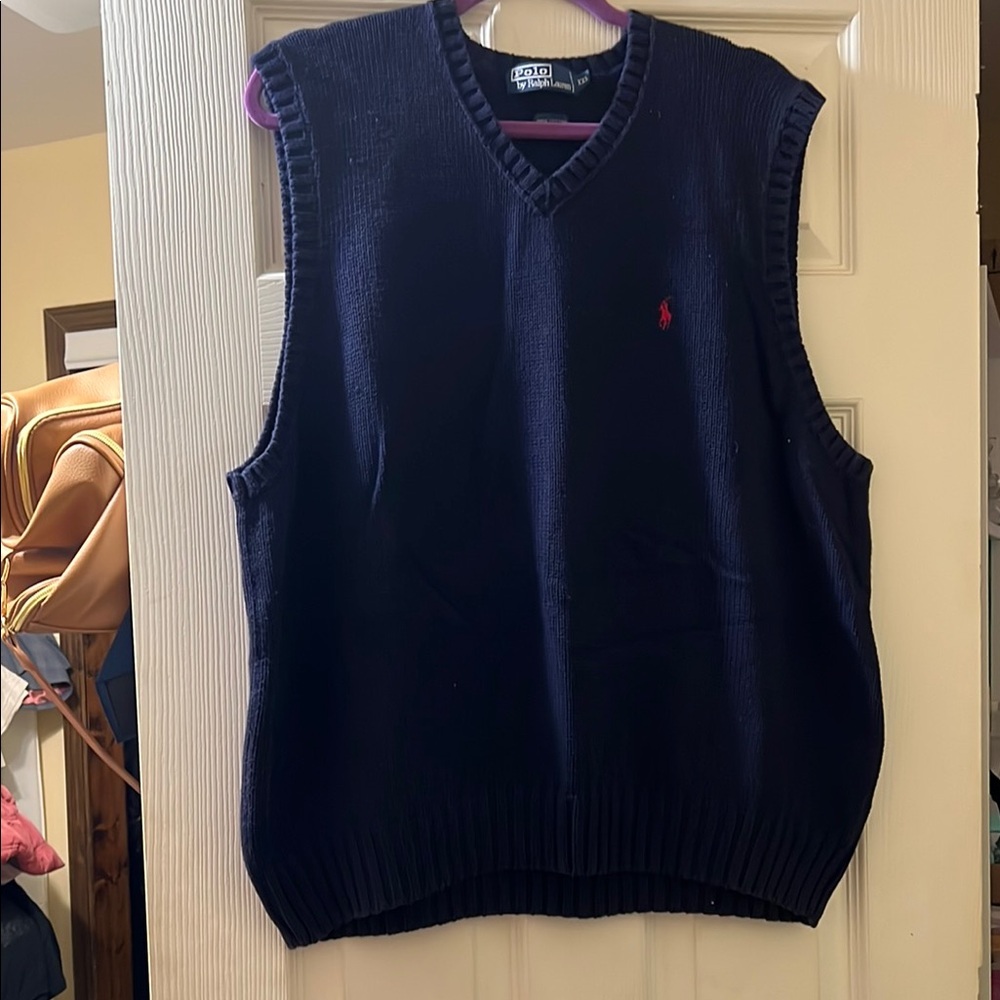 Ralph Lauren Men's Dark Blue V-Neck Sweater Vest